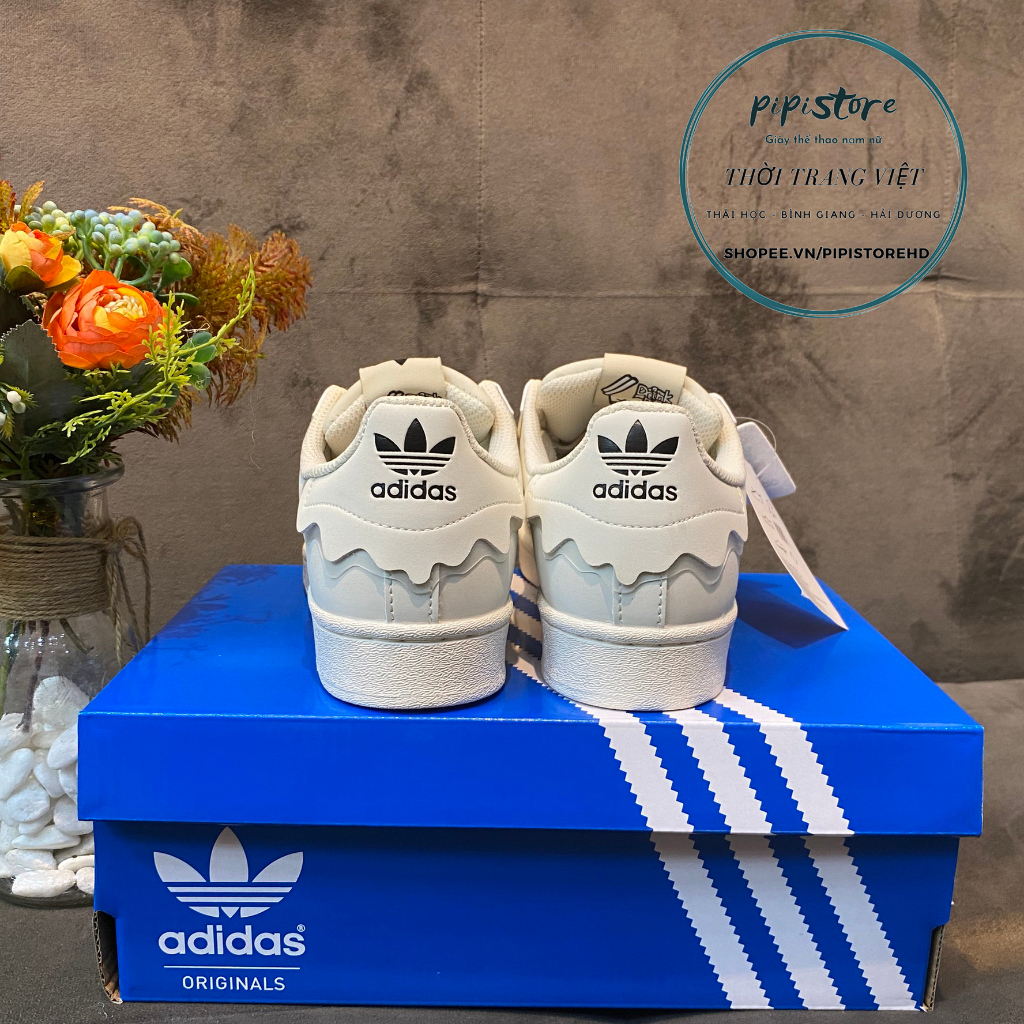 Giày Adidas superstar, adias Sò, Màu trắng, full box - bill giấy gói