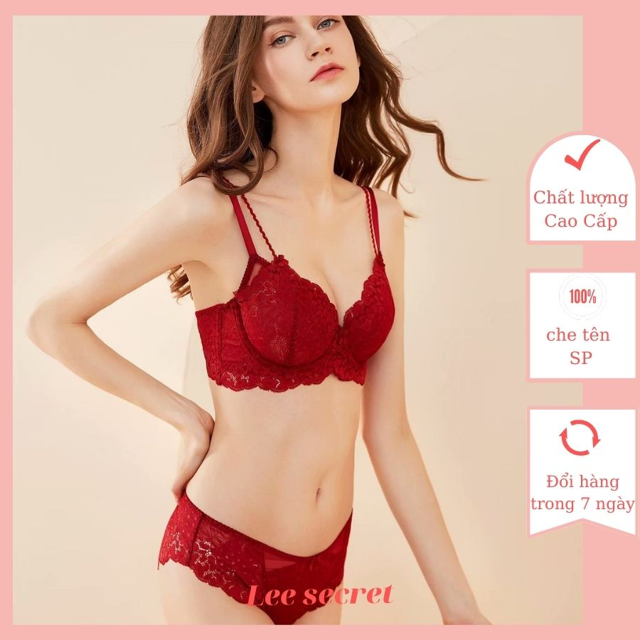 Bộ đồ lót ren cao cấp có gọng nâng ngực không đệm, Set nội y nữ sexy gợi cảm from ôm ngực đẹp hàng QCCC loại 1 LST02
