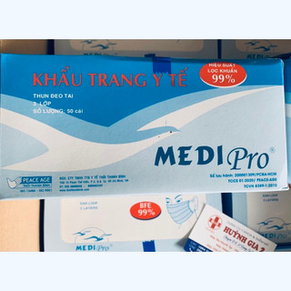 KHẨU TRANG Y TẾ 3 LỚP MEDIPRO HỘP 50 CÁI ( XANH ) CHÍNH HÃNG