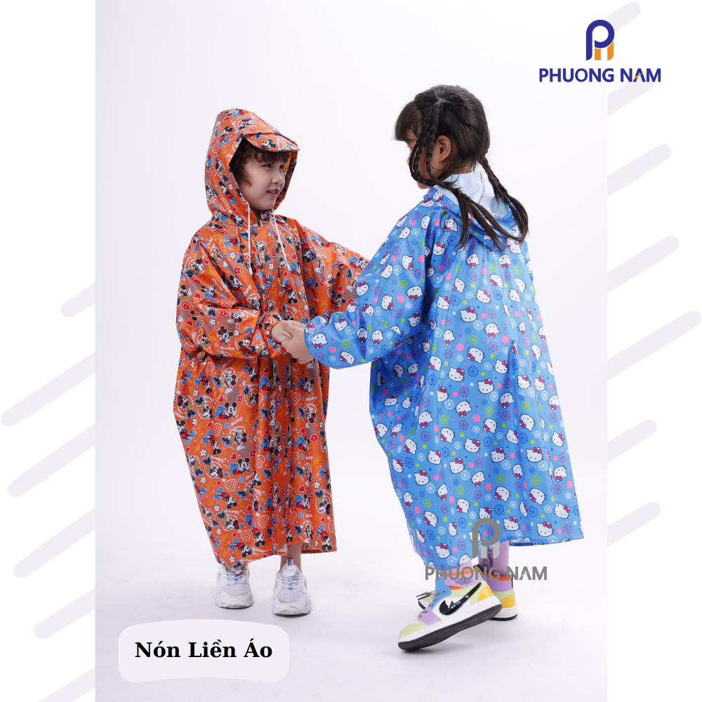 Áo Mưa Dây Kéo Vải Dù Tiện Lợi Cho Bé - Chọn Màu Bé Thích