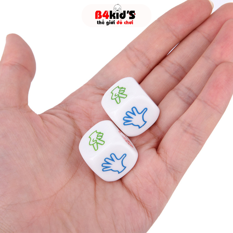Xúc xắc, xí ngầu oẳn tù tì kéo búa bao phản quang kích thước 2 x 2 cm bản đẹp B4KIDS