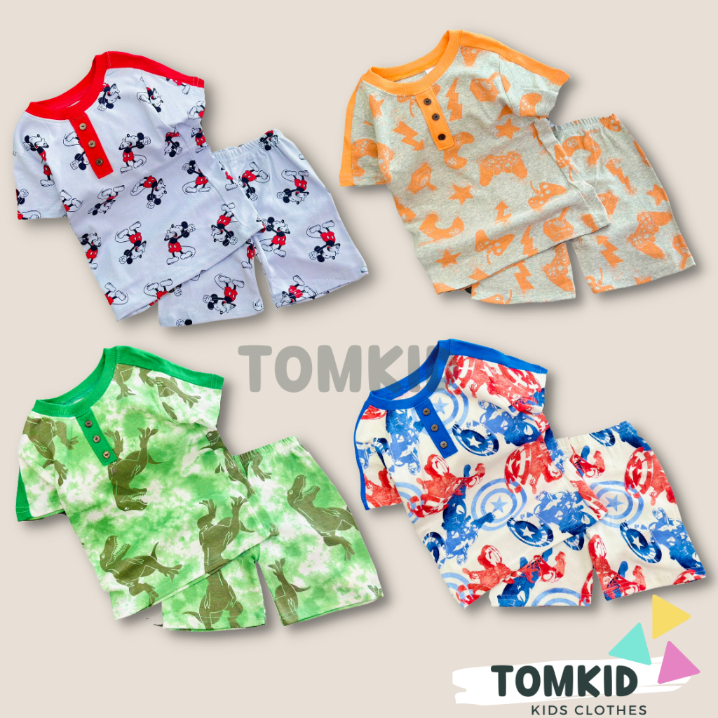 Đồ bộ cho bé trai bộ cộc tay cho bé phối màu chất cotton dày dặn thoáng mát không nhão vải 10-23kg Tomkids