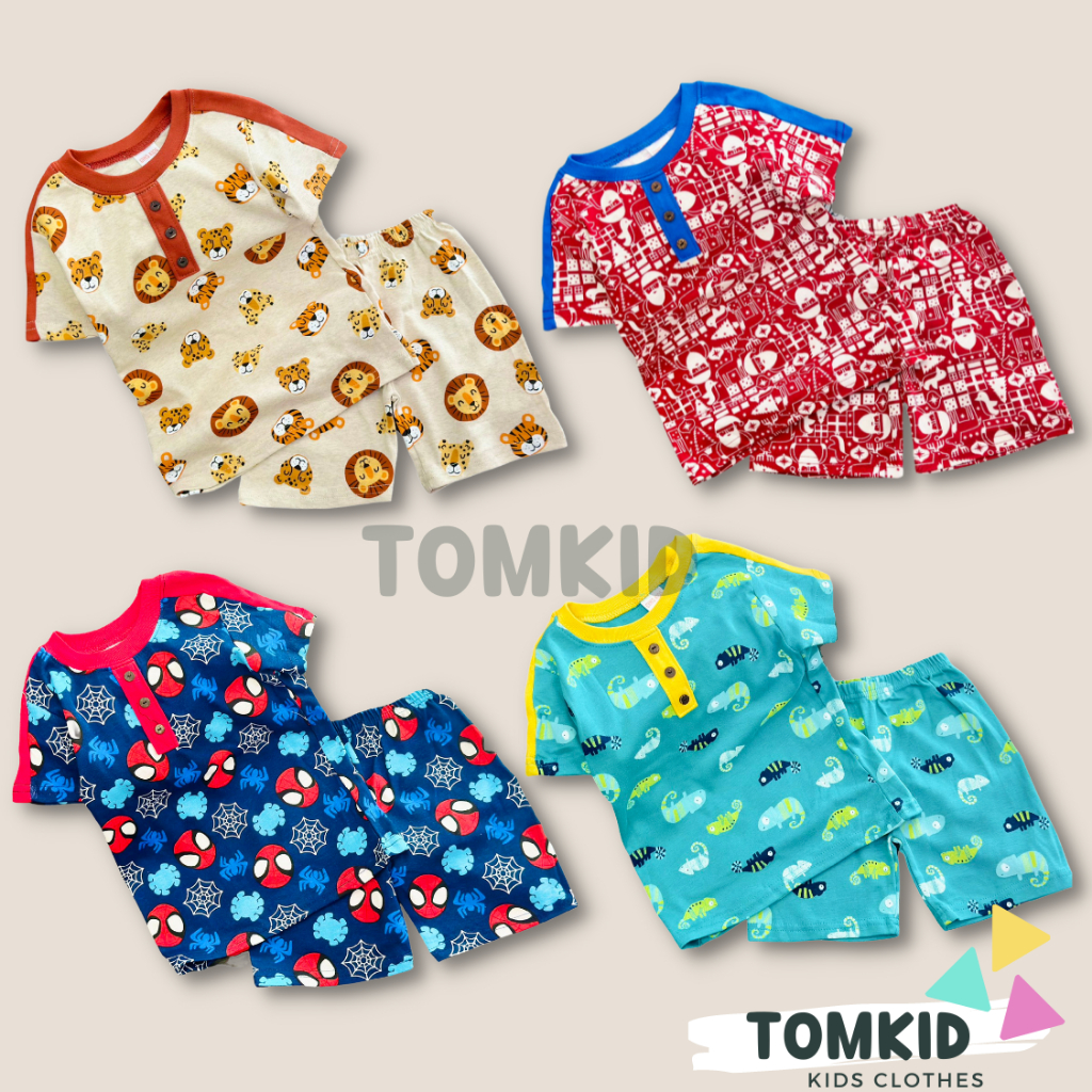 Đồ bộ cho bé trai bộ cộc tay cho bé phối màu chất cotton dày dặn thoáng mát không nhão vải 10-23kg Tomkids