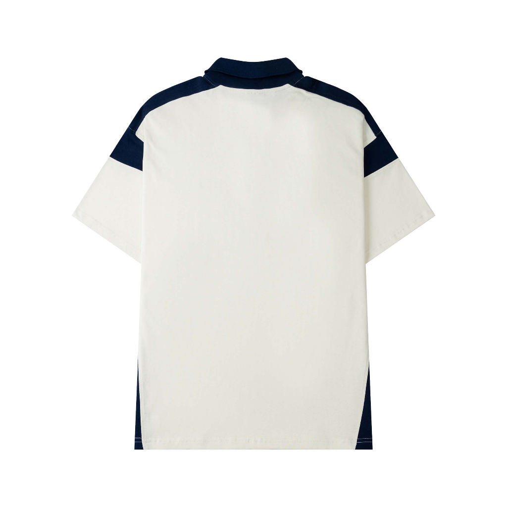 Áo Polo Oversize Lumi Navier - Áo Polo Vải Thun Cotton 100% Dáng Rộng Phối Màu - Brand Luminos