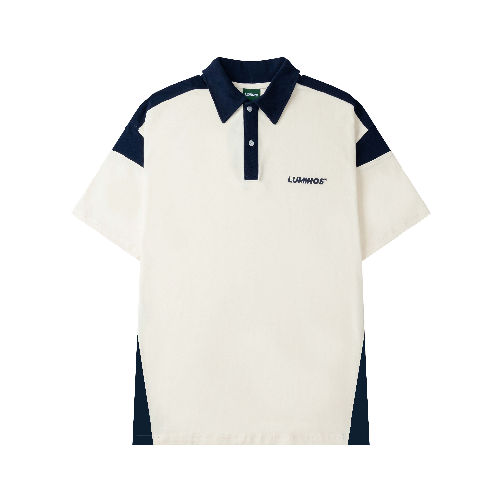 Áo Polo Oversize Lumi Navier - Áo Polo Vải Thun Cotton 100% Dáng Rộng Phối Màu - Brand Luminos
