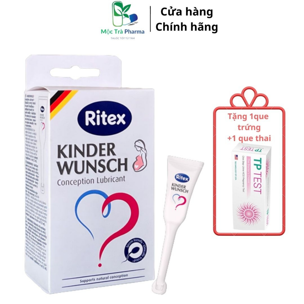 Gel bôi trơn, tuýp tạo môi trường Ritex Kinderwunsch hỗ trợ mang thai tự nhiên hộp 8 tuýp 4ml
