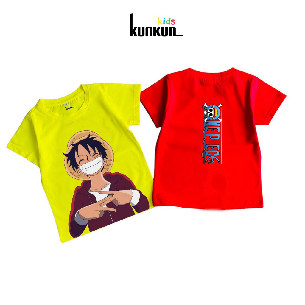 Áo bé trai cotton in 3D hình Luffy Kunkun Kid ACT0005 (Quần mua riêng)