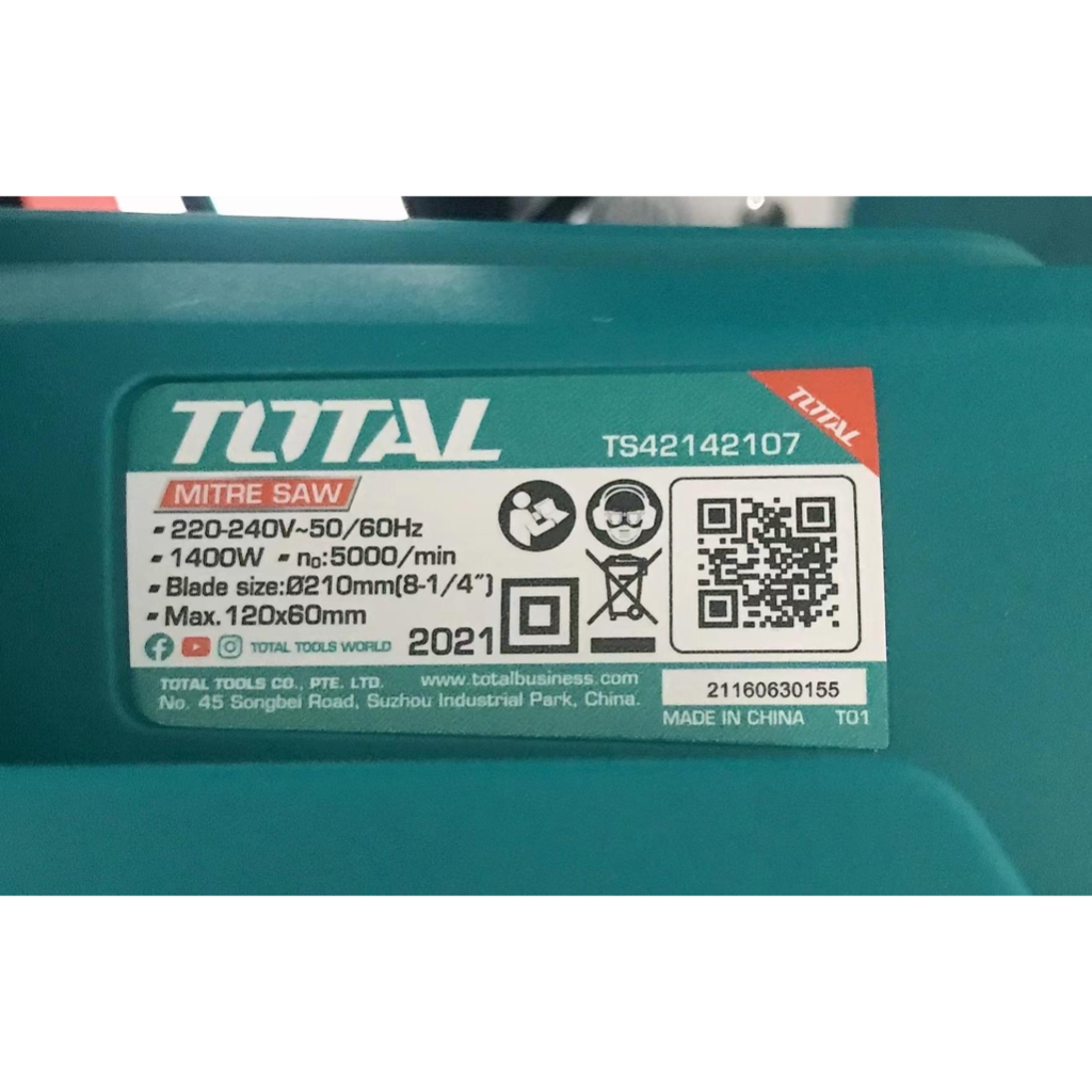 Máy cắt nhôm 210mm 1400W TOTAL TS42142107