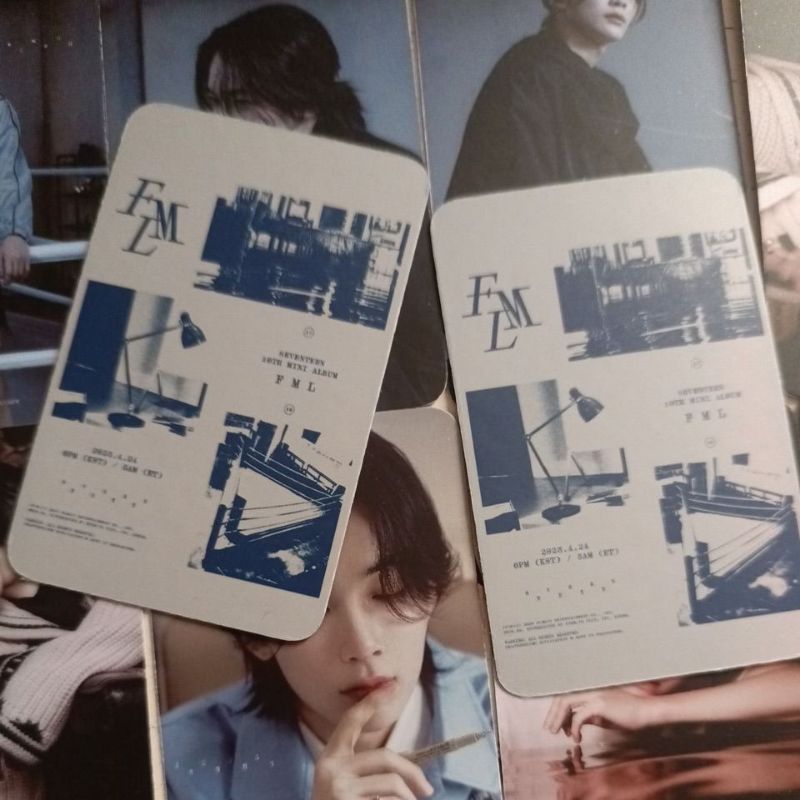 Set 5 card giấy bo góc in 2 mặt ảnh nhóm Seventeen - FML