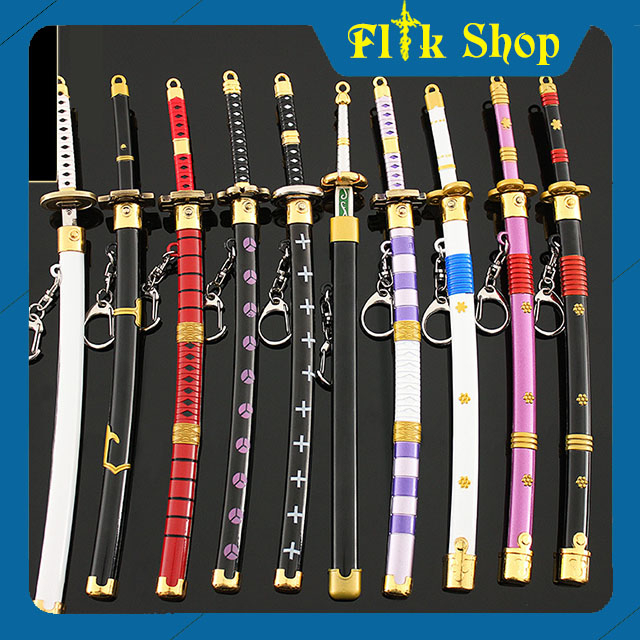 Móc khóa mô hình Kiém katana Kim loại titan của các Samurai trong Anime/Manga One Piece - Vua hải tặc
