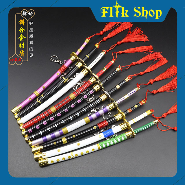 Móc khóa mô hình Kiém katana Kim loại titan của các Samurai trong Anime/Manga One Piece - Vua hải tặc