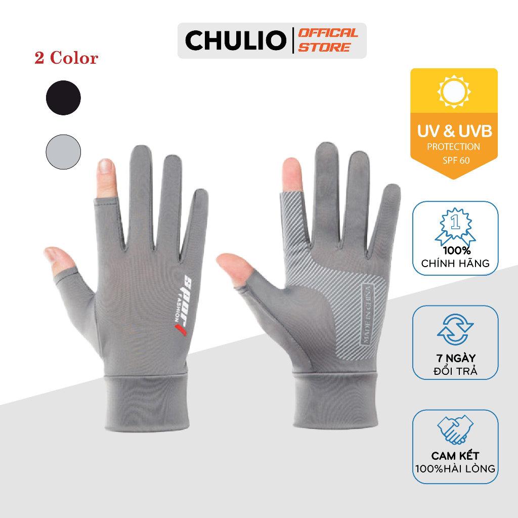 Găng tay chống nắng nam nữ Chulio, co dãn thoái mái, có cao su ma sát - AV23S03