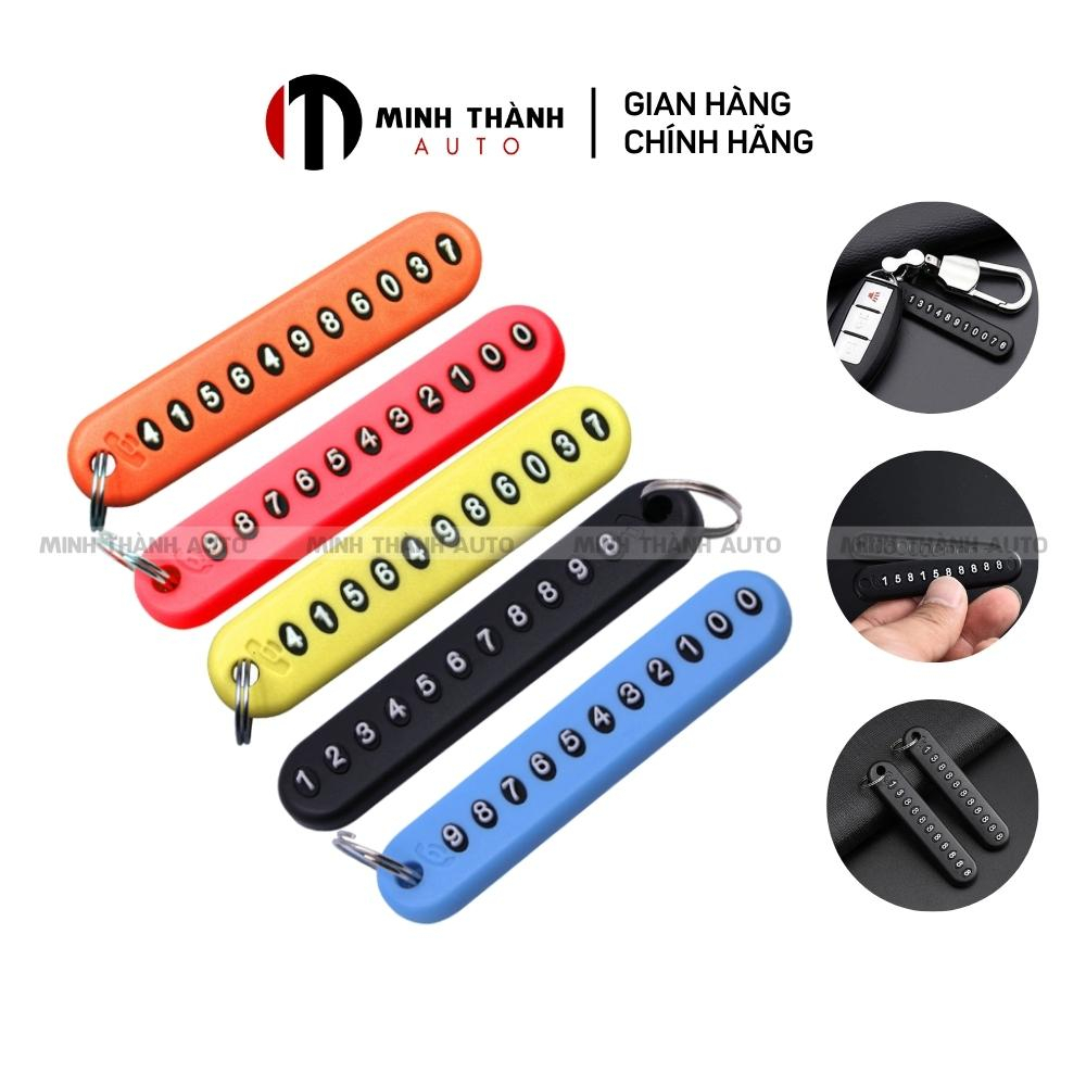 Móc khóa ô tô, móc chìa khóa xe đạp, xe đạp điện, xe máy có bảng số điện thoại chống thất lạc tiện lợi MINH THÀNH AUTO