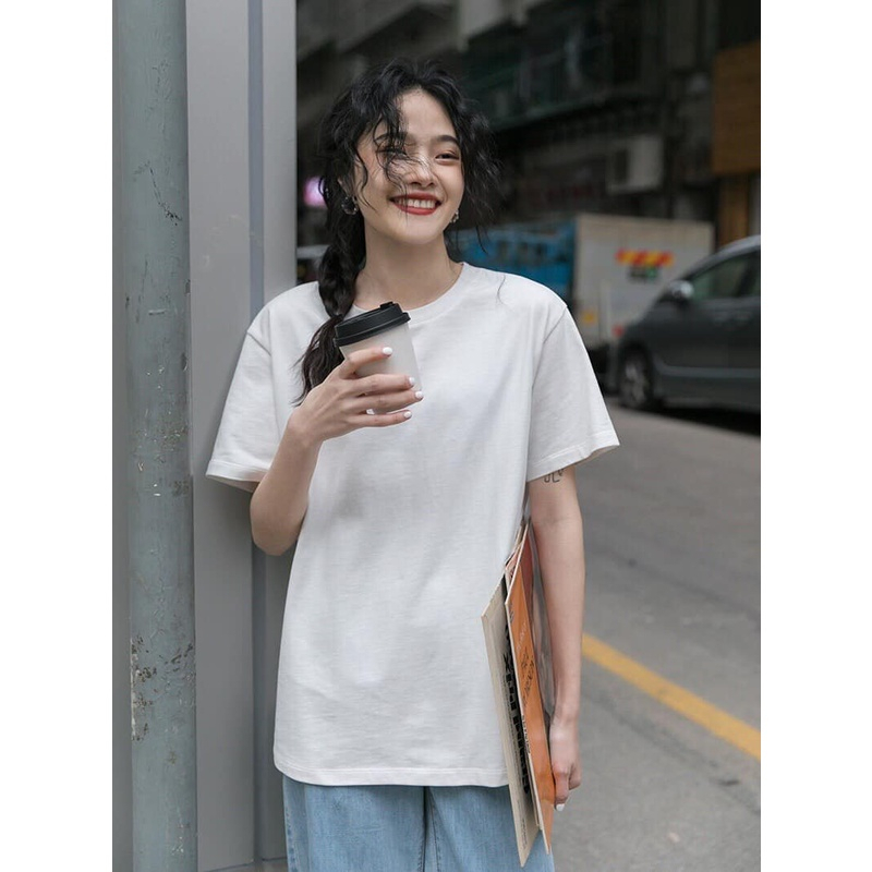 Áo Phông Trơn 3158 Tay Lỡ Unisex Nhiều Màu Chất Cotton Khô Nam Nữ Mặc Xinh