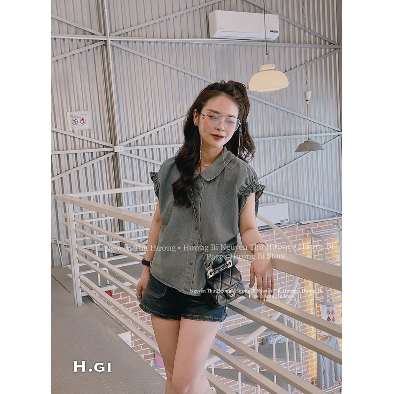 Áo Sơmi Bò Cổ Sen Tay Bo Hương Bi