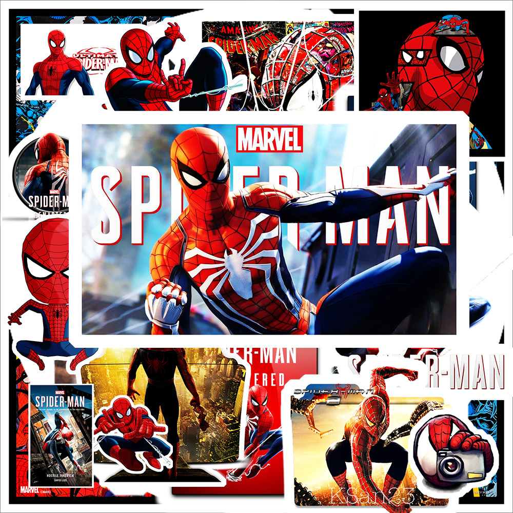 Bộ 100 sticker Spider Man dùng để trang trí điện thoại di động - ván trượt - vali - laptop - tường
