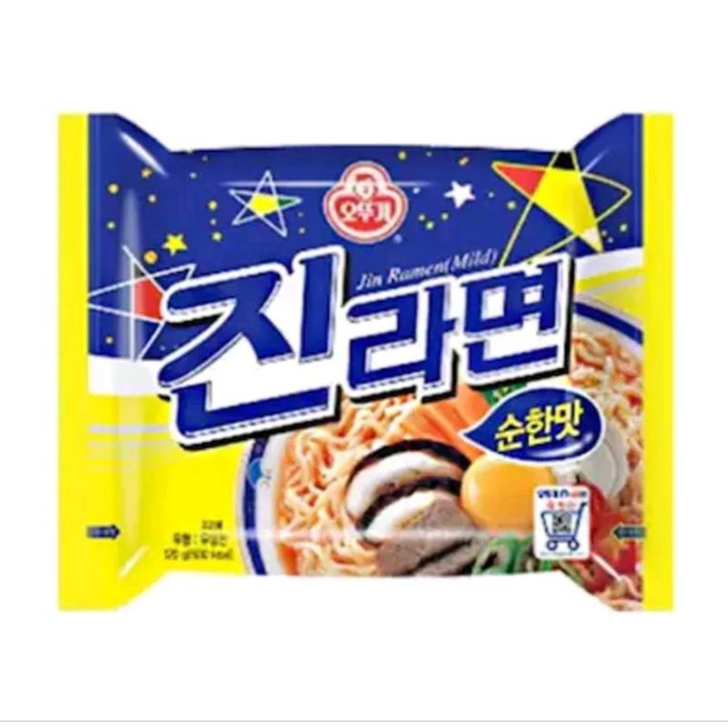 Ottogi) Mì trứng Jin Ramen không cay Hàn Quốc dạng gói 120g