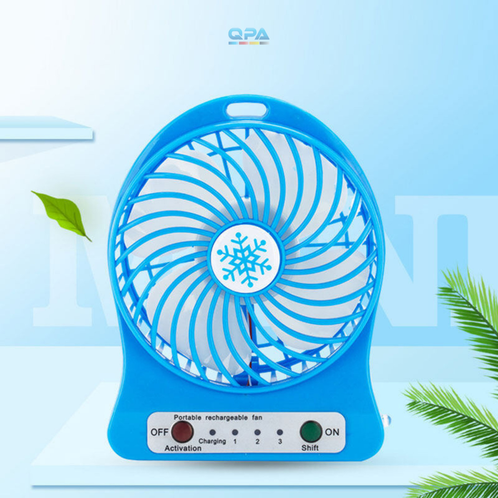 Quạt Nhỏ Để Bàn USB Quạt Mini Cầm Tay Sạc Pin Cho Học Sinh Quạt Đèn Ngủ Hình Bông Tuyết