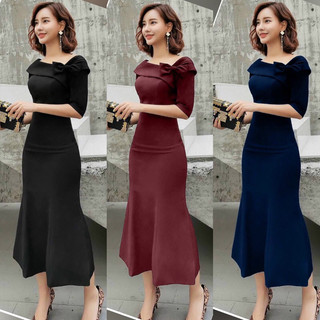 Đầm trễ vai đuôi cá sang trọng hàng cao cấp tặng kèm hoa tai thời trang
