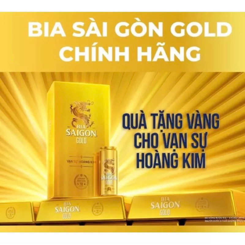 Bia sài gòn gold lon cao thùng 18 lon