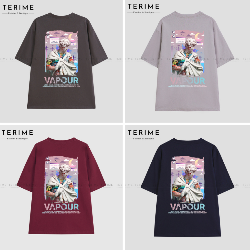 Áo thun Unisex, Áo phông cotton 100% form rộng tay lỡ Vapour
