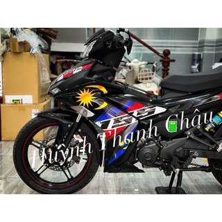 Tem rời Exciter 155 đen cờ malay cực đep