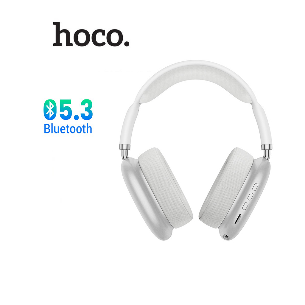 Tai nghe Bluetooth V5.3 Hoco ESD15 chụp tai chống ồn hỗ trợ AUX , thẻ nhớ ( Bạc )
