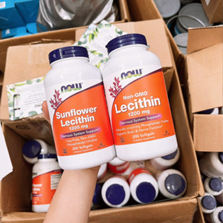 (Có BIll Mỹ) Viên Chống Tắc Tia Sữa Now Lecithin, Sunflower Lecithin 1200mg Hạ Cholesterol Xấu Mầm Đậu Nành