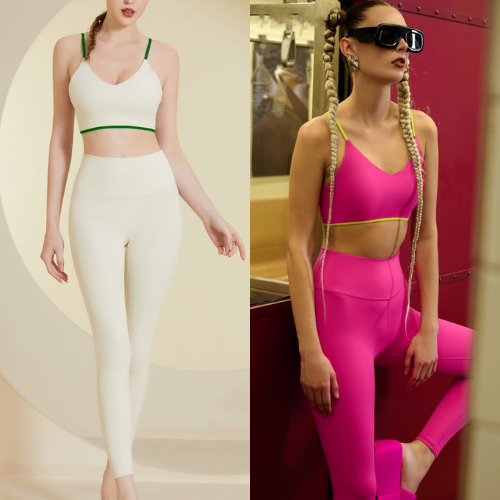 Set Bộ Tập Yoga 2 Dây LYCRA WX-22 Thiết Kế Cực Mát Mùa Hè Bảng Màu Tươi Sáng Ngọt Ngào