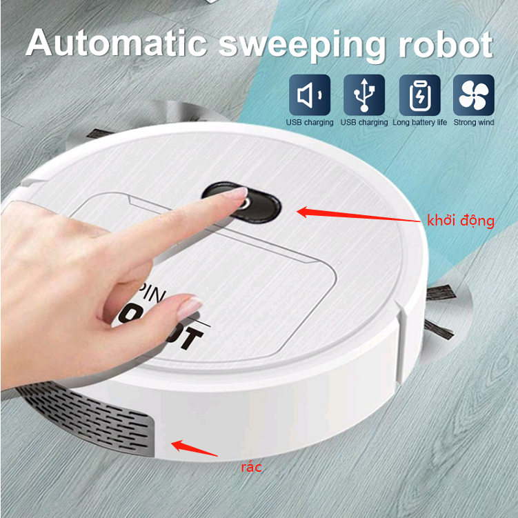 Robot hút bụi lau nhà thông minh đa năng Máy hút bụi mini chống rơi, an toàn Hút bụi 3 trong 1 tiện dụng cho gia đình