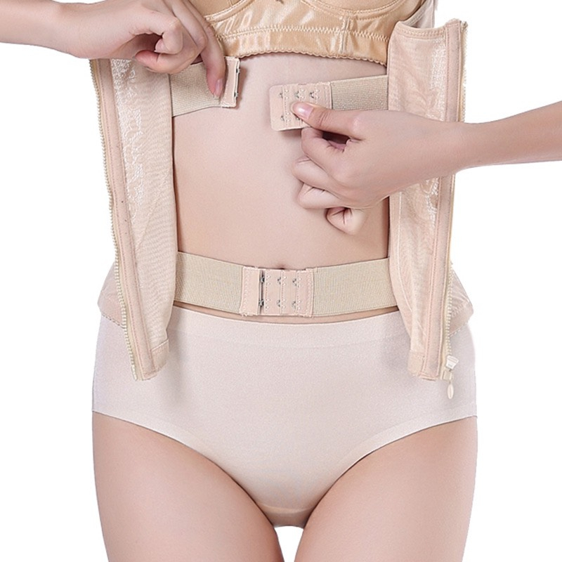 Gen nịt bụng kéo khóa 2 lớp, định hình vòng 2 giảm mỡ siết eo 8054