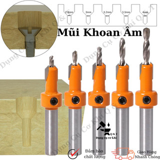 Mũi khoan âm vít gỗ đa năng , Mũi khoan mồi âm vít 2 tầng thép Hợp Kim YG8