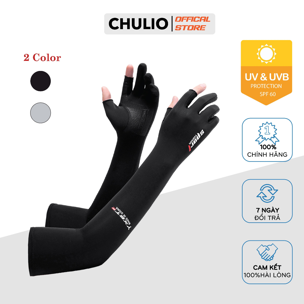 Găng tay chống nắng nam nữ Chulio, co dãn thoải mái, chất liệu siêu mềm