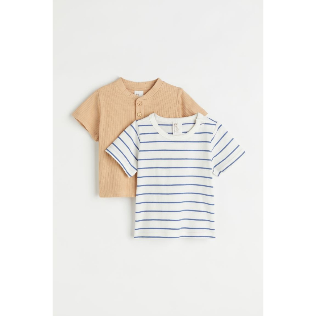Set 2 áo Set 3 áo phông kẻ xanh HM H&M_hàng chính hãng authentic UK