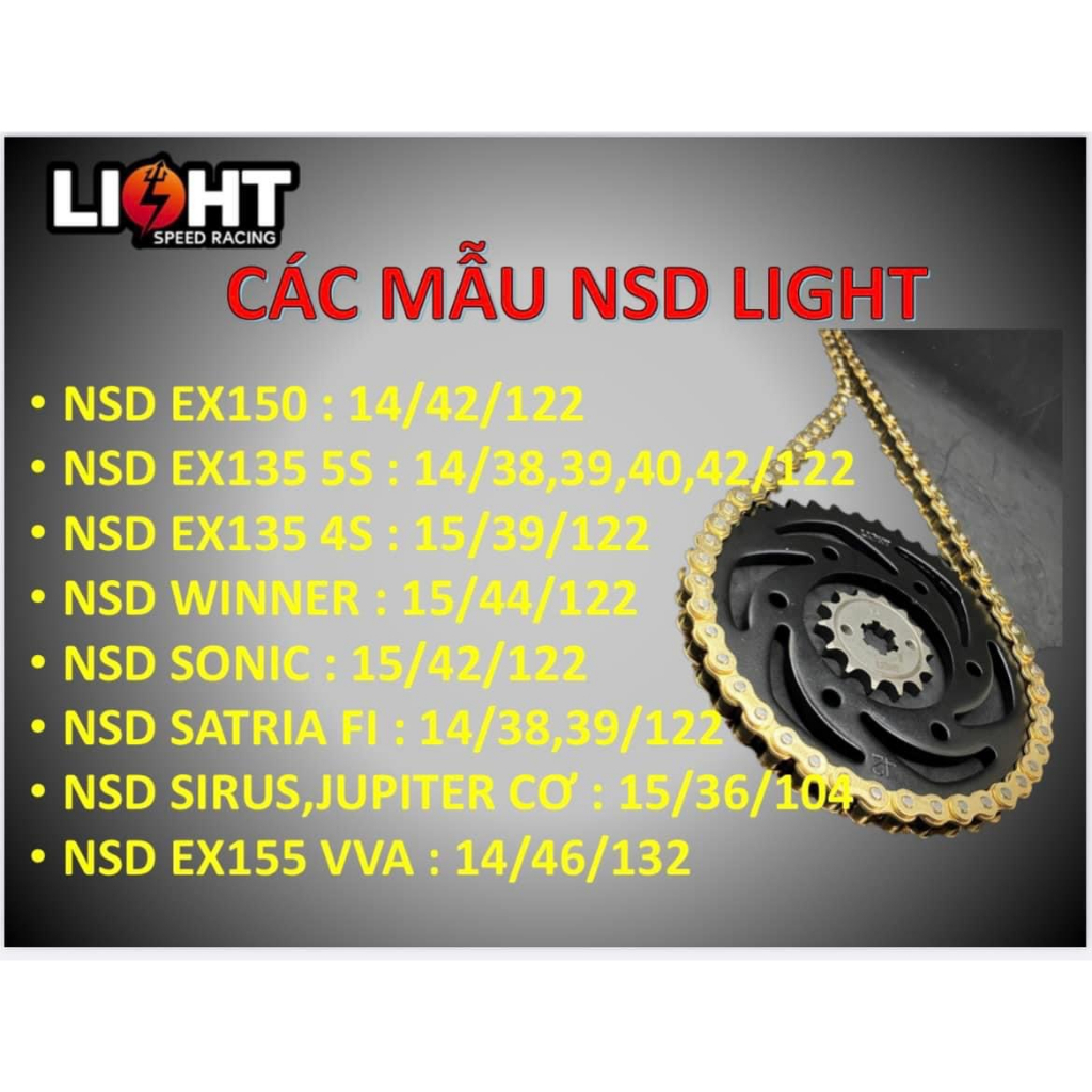 Nhông Sên Dĩa Light EX 150 / EX 135 5s / EX 135 4s / Winner / Sonic / Satria / EX 155