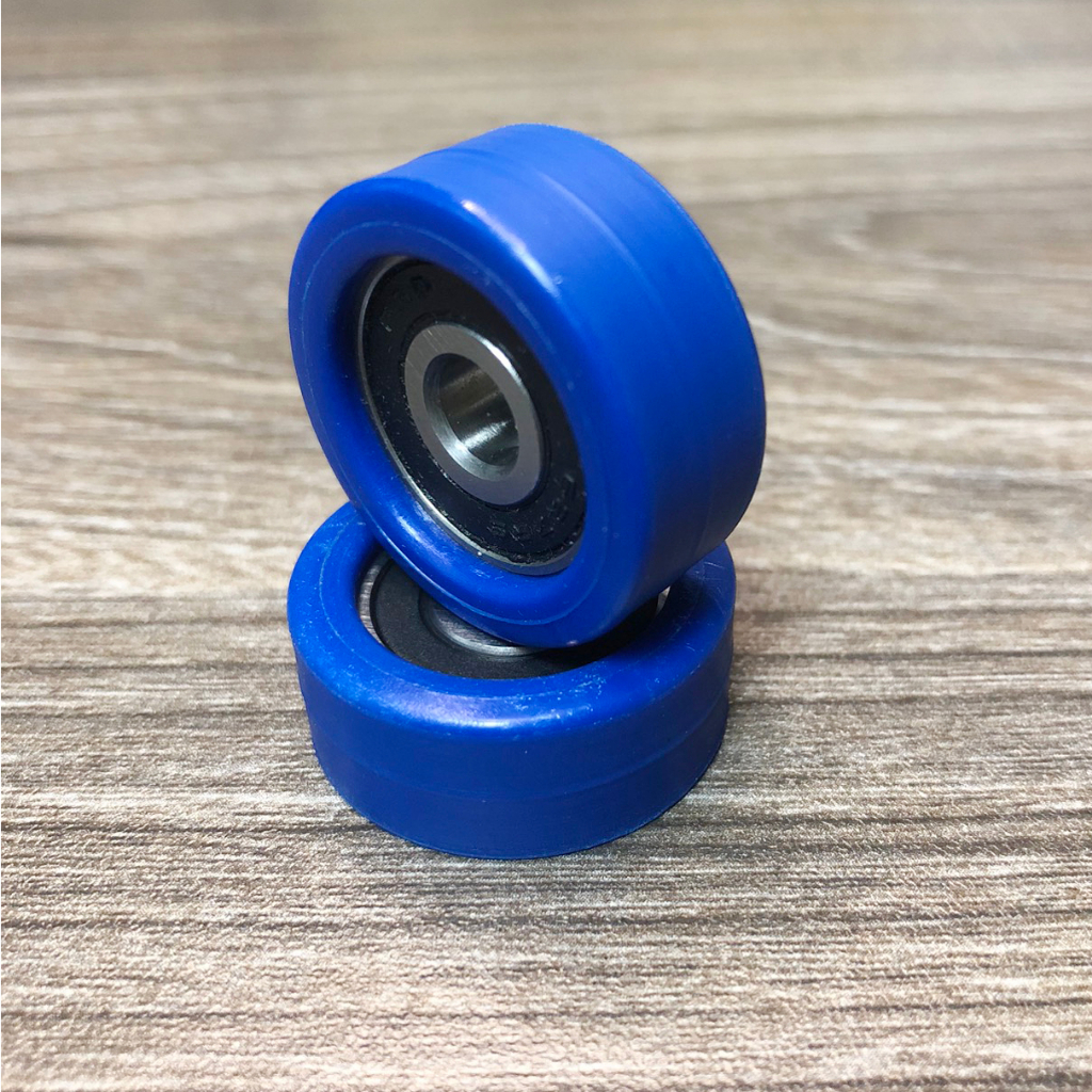 Bánh xe con lăn phi 30mm rãnh U- Không rãnh vòng bi 627 trục 7mm, D3012d7