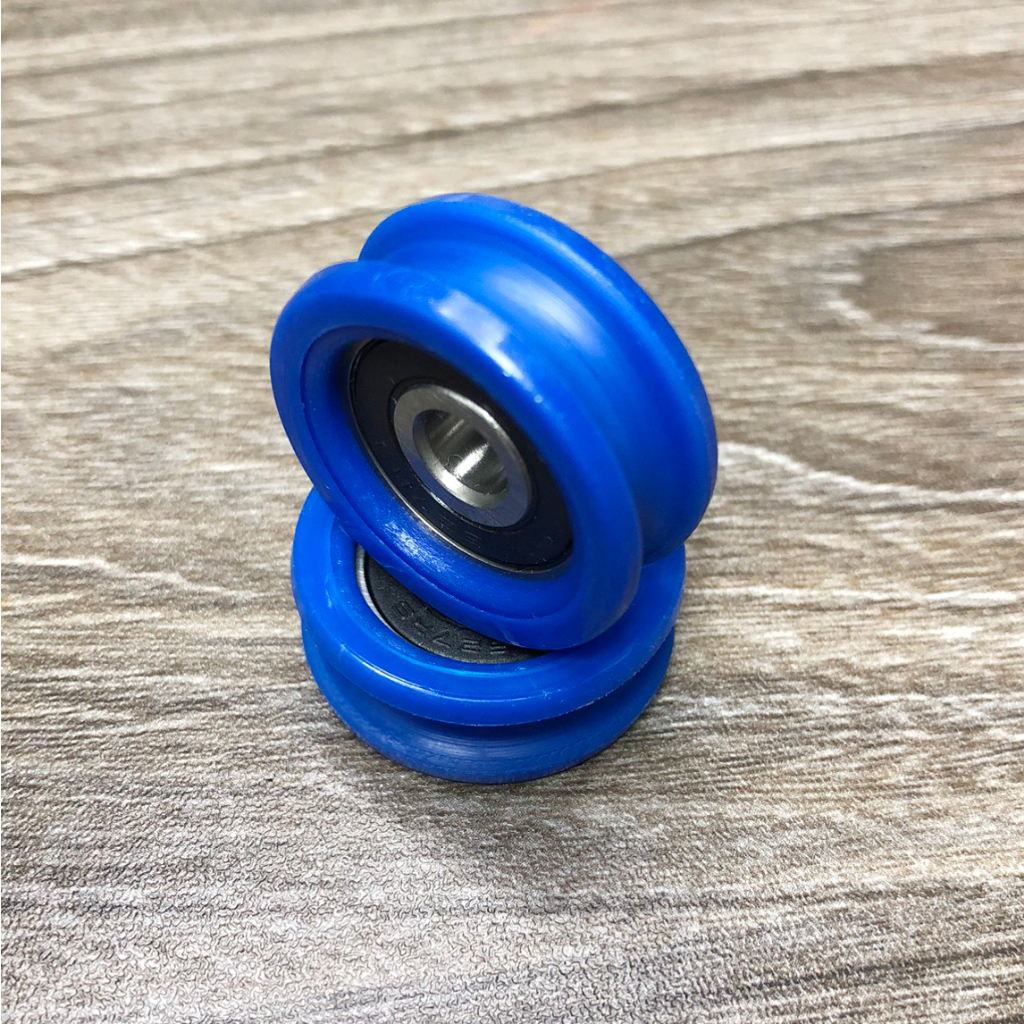 Bánh xe con lăn phi 30mm rãnh U- Không rãnh vòng bi 627 trục 7mm, D3012d7