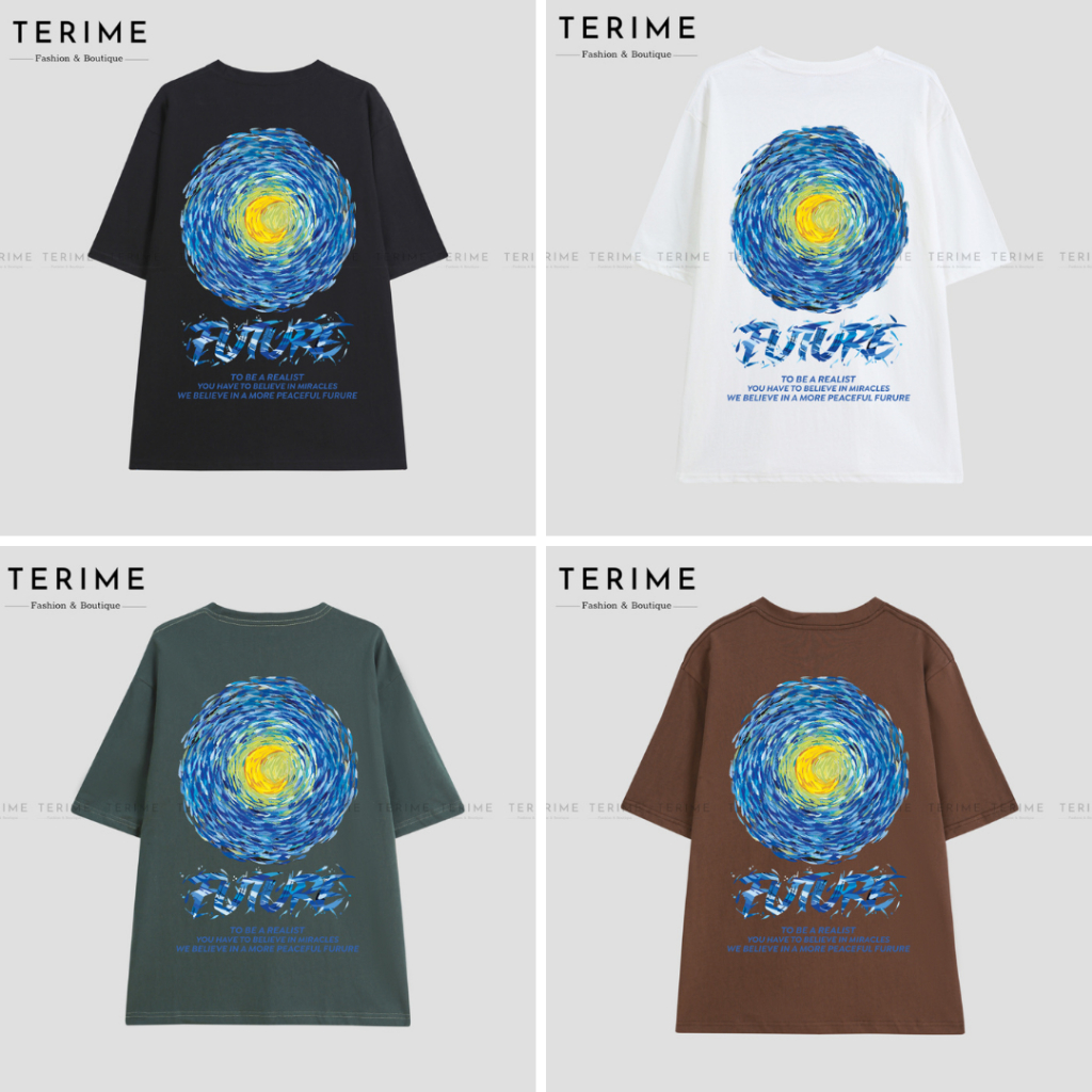 Áo thun Unisex cotton 100% form rộng tay lỡ Future