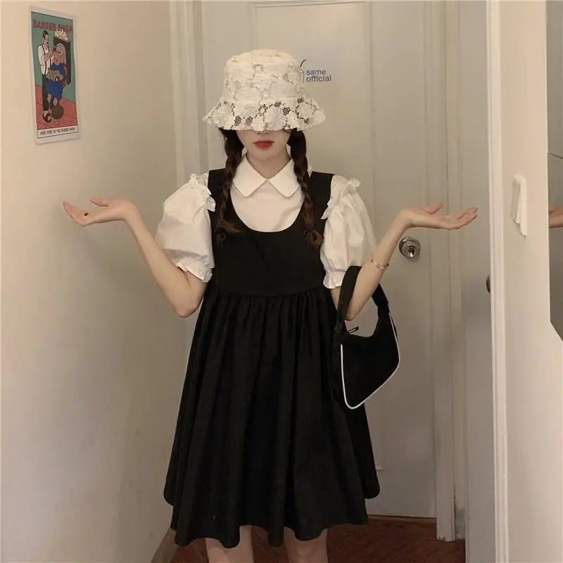 Sét váy rời tay bồng tiểu thư phong cách Hàn quốc