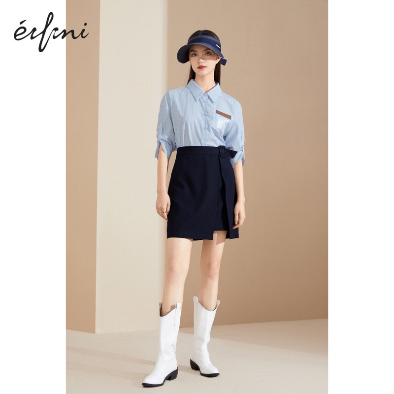 Chân váy xanh đen Eifini