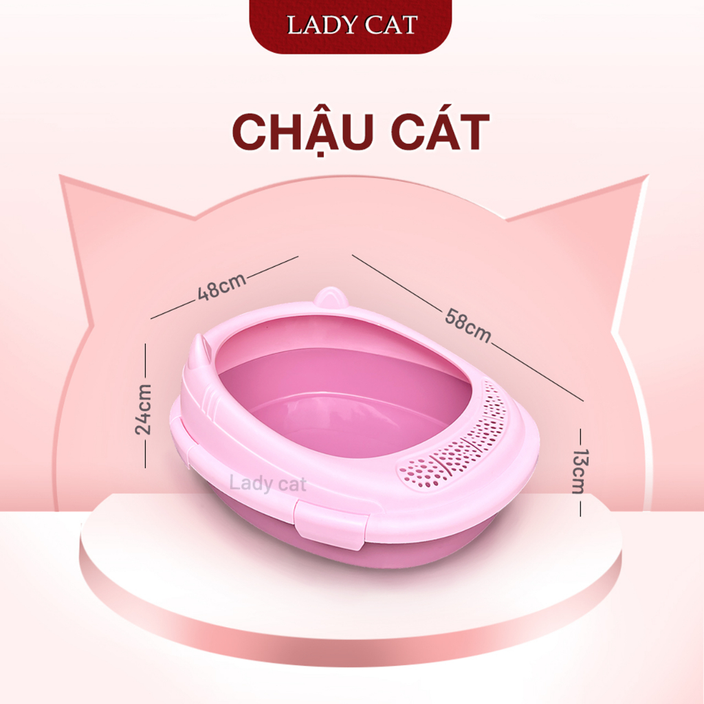 Chậu đựng cát (KÈM XẺNG) tai mèo | Khay vệ sinh cho mèo | LadyCat