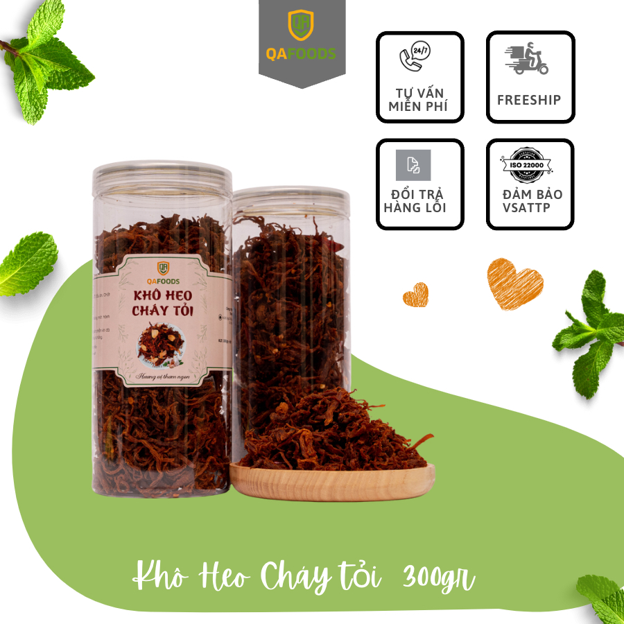 KHÔ HEO CHÁY TỎI 🔥 Hũ Pet 300gr - Vệ Sinh ATTP