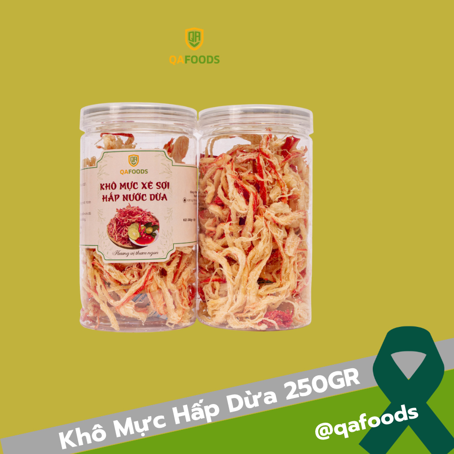 MỰC KHÔ XÉ SỢI HẤP DỪA - HŨ PET 300gr -FREESHIP_ Ăn Là Mê Ngay- Vệ Sinh ATTP
