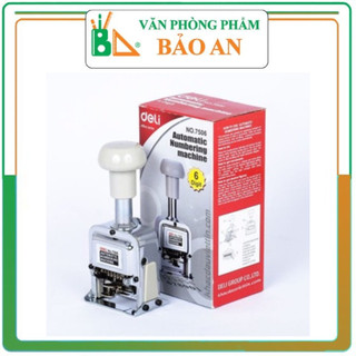 Dấu nhảy số tự động 6 số deli 7506 - dấu nhảy số tự động 6,7,8,9,10 số deli nhỏ gọn, dễ sử dụng