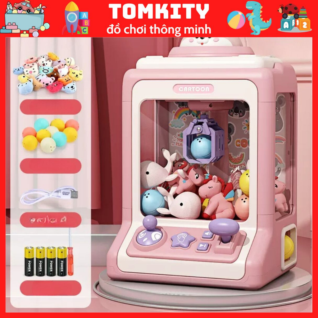 Máy Gắp Thú Bông Mini Phi Hành Gia, Máy Gắp Gấu Bông Cho Bé Cỡ Lớn Tặng Kèm Thú Bông Đáng Yêu - Đồ Chơi Trẻ Em