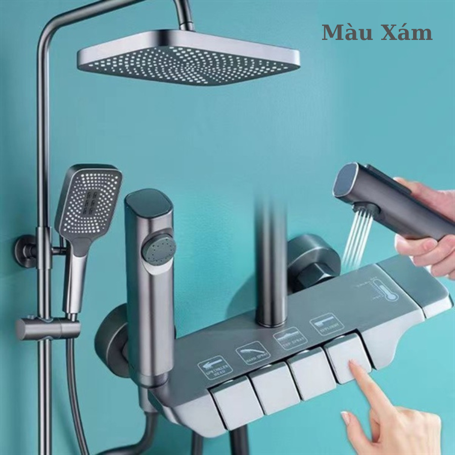 Sen Cây, Sen Tắm Đứng Nóng Lạnh Sen dạng phím đàn phủ Titan Xám ,Bộ Vòi Sen Tắm Đứng [Chính Hãng]