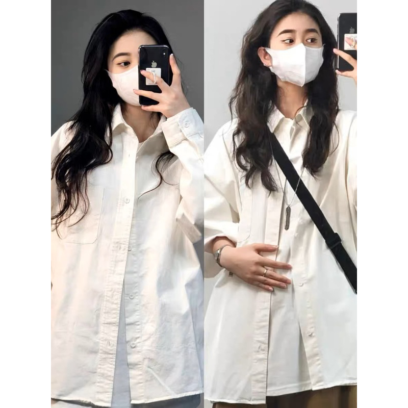 Áo sơ mi nữ tay dài form rộng ulzaang phong cách Hàn quốc trẻ trung năng động
