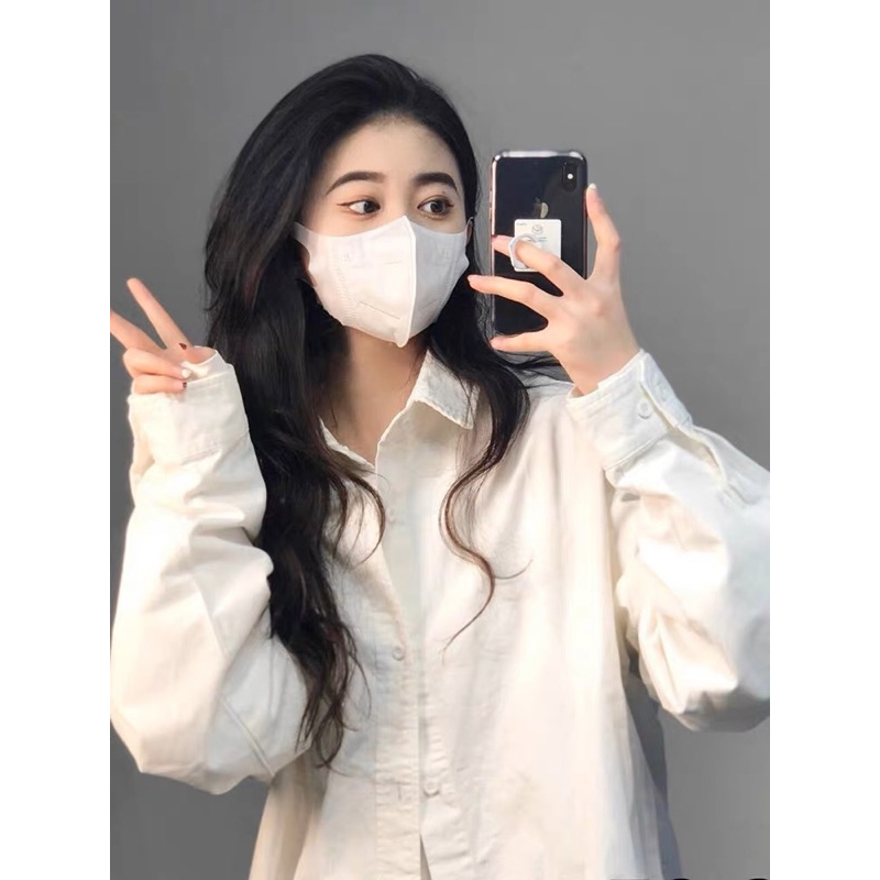 Áo sơ mi nữ tay dài form rộng ulzaang phong cách Hàn quốc trẻ trung năng động