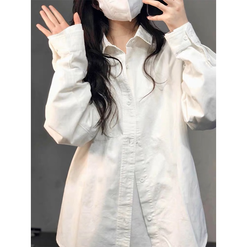 Áo sơ mi nữ tay dài form rộng ulzaang phong cách Hàn quốc trẻ trung năng động