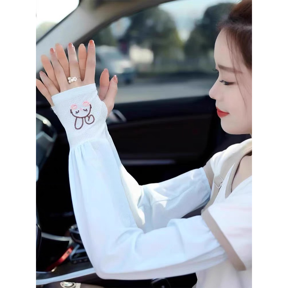 Ống tay chống nắng, bao cánh tay chống nắng xỏ ngón thời trang thỏ hồng cute - Happy Life 4U